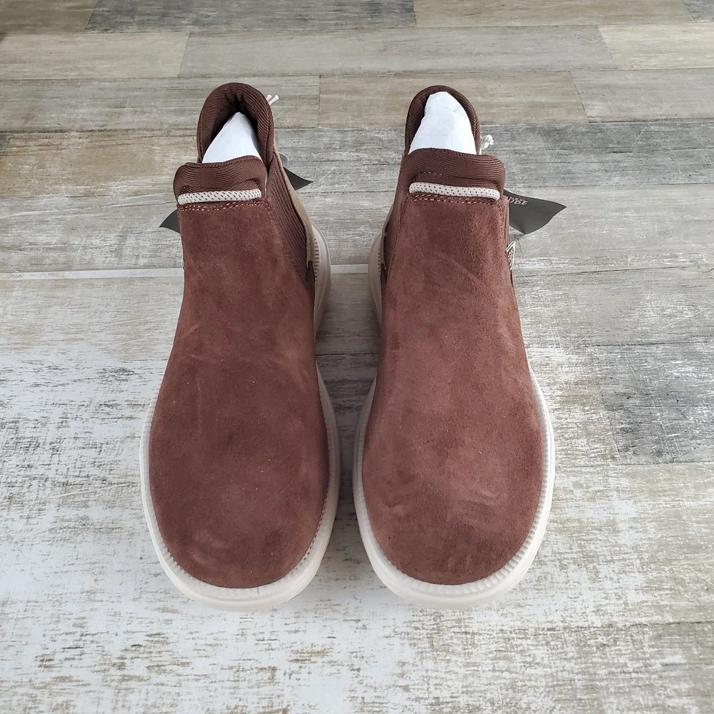Hey Dude Branson Suede Animal Novelty Womens Chelsea Boots Sz 7 Brown Snake